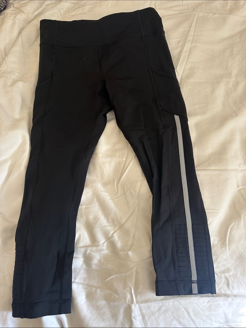 lululemon athletica Black Leggings with Reflective Side Stripe